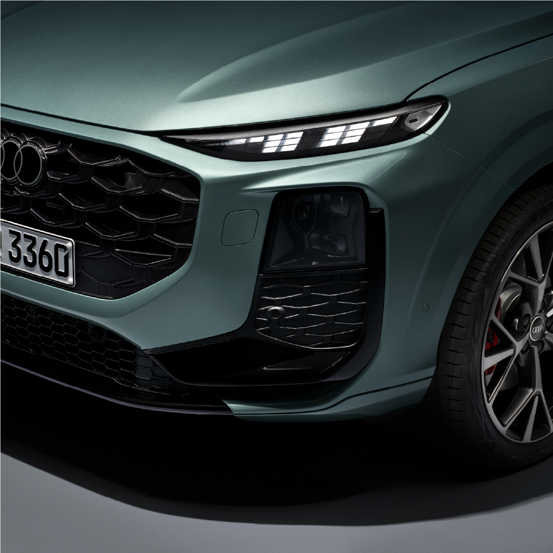 Left close-up of 2026 Audi Q3 headlight